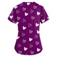thumbnail image 3 of Garbnen Valentines Day Scrubs for Women Plus Size Cute Heart Print Short Sleeve V Neck Womens Tops Work Fall with Pocket Stretch Nurse Uniform S-5XL, 3 of 4