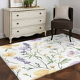thumbnail image 5 of Purple Yellow Floral Area Rug 3x5 Washable Rug Non Slip Watercolor Wildflowers Botanical Large Area Rug Indoor Floor Carpet for Entryway Bedroom Kitchen Living Room Home Office Dining Room Nursery, 5 of 8