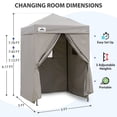 thumbnail image 3 of EAGLE PEAK Flex Ultra Compact 5x5 Pop-up Changing Room Canopy, Portable Privacy Cabana for Pool, Fashion Photoshoots, or Camping (Gray), 3 of 10