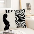 thumbnail image 6 of Boho Throw Pillow Covers 18x18 Set of 4 Sihouette Black and White Throw Pillow Covers for Couch Sofa Cotton Linen Pillow Cases Decorative Art Cushion Cover with Ginkgo Biloba Abstract Eyes, 6 of 6