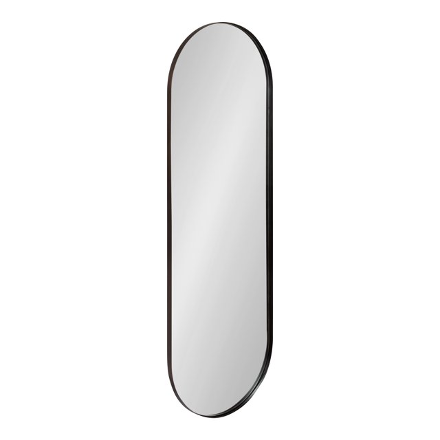 Kate and Laurel Rollo Modern Capsule Wall Mirror, 16 x 48, Bronze, Decorative Full Length Oval Mirror for Wall