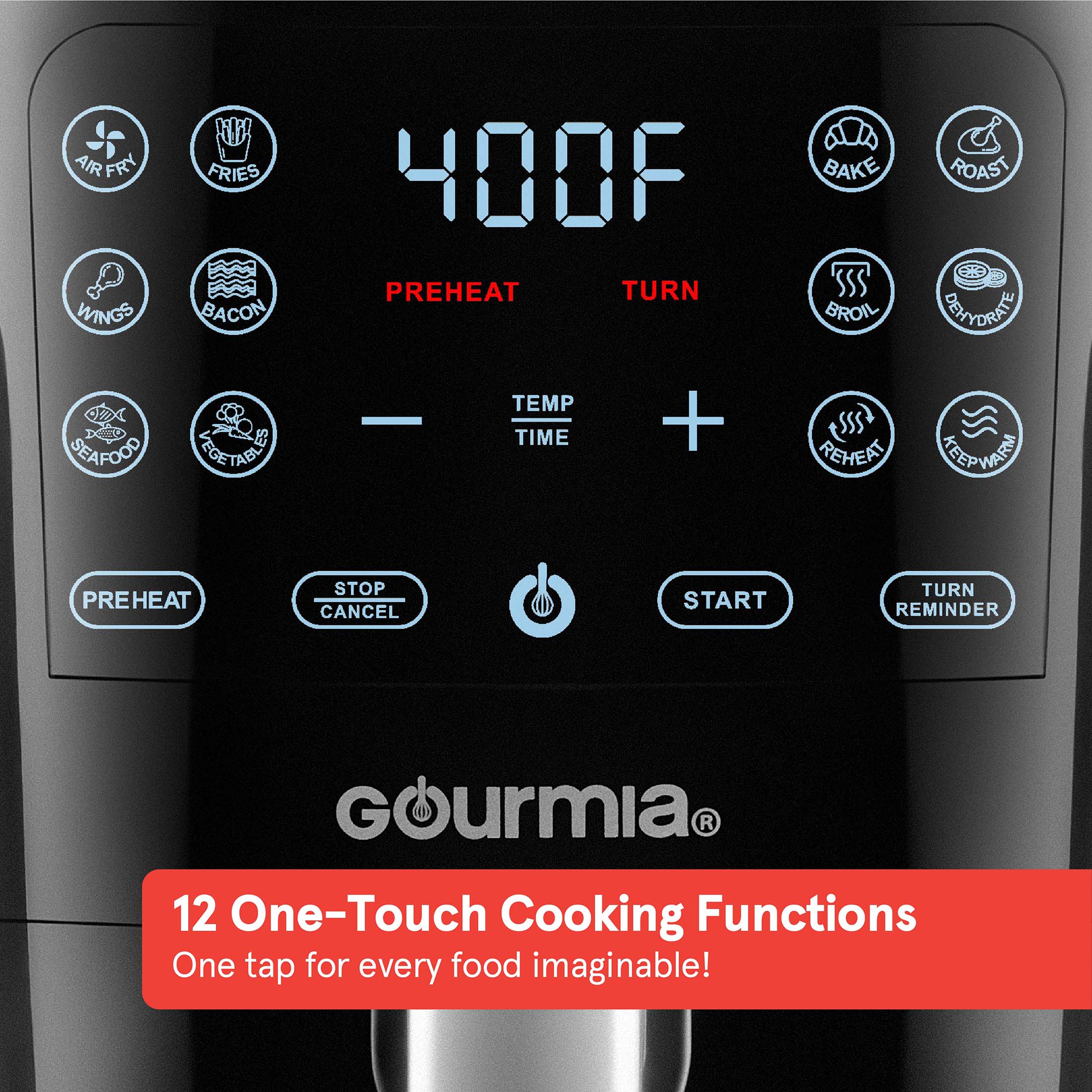 Gourmia 6-Qt Digital Air Fryer with Guided Cooking, Black GAF686, New, 13.2 H - image 4 of 8