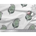 thumbnail image 2 of Soimoi Velvet Fabric Leaves & Paisley Block Printed Craft Fabric by The Yard 58 Inch Wide, 2 of 3