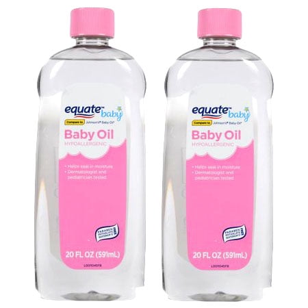 (2 pack) (2 Pack) Equate Baby Hypoallergenic Baby Oil, 20 Oz