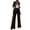 Black Suit, variant on Women'S Sequin Blazer and High-Waist Trousers 2-Piece Set Casual Office Wear Party Suit Silver Set M