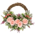 thumbnail image 2 of Eespoir Front Door Spring Wreath, Artificial Green Leaves and Flowers Decor, for Indoor Outdoor Party, Home Garden Wall, Porch, Seasonal Welcome, 2 of 8