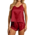 thumbnail image 2 of Short Sets for Women Silk Satin Camisole Tank Top and Shorts 2 Piece Matching Set Womens Lounge Pajama Set, 2 of 7