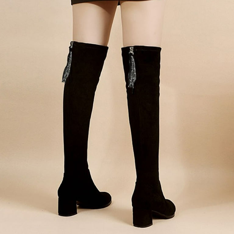 Black Lace Up Justfab Thigh High Boots PLLFRLRT Women's Over-The