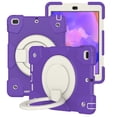 thumbnail image 3 of iPad 6th/5th Generation 9.7 Case, Protective Case with Pencil Holder, [Crossbody Strap], Full-Body Silicone+PC Rotatable Kickstand & Hand Strap for iPad 5th/6th Gen/Air 2/ Pro 9.7,Dark Purple, 3 of 11