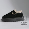 thumbnail image 5 of Winter Flat Shoes for Women Suede Fuzzy Warm Platform Low Top Booties Slippers Buckle Strap Casual Round Toe Slip on Walking Shoes Black Size 6, 5 of 8