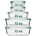 thumbnail image 1 of Recipientes de almacenamiento de alimentos Fusion Gourmet Glass, paquete de 5, 2,1 L, 1 of 9