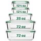 thumbnail image 1 of Recipientes de almacenamiento de alimentos Fusion Gourmet Glass, paquete de 5, 2,1 L, 1 of 9