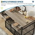 thumbnail image 3 of 44-Inch Wood Dog Crate Furniture with Storage Drawers & 2 Lockable Doors, Decorative End Table Pet Kennel for Large/Medium Dogs, Ideal for Living Room & Apartments, 3 of 7