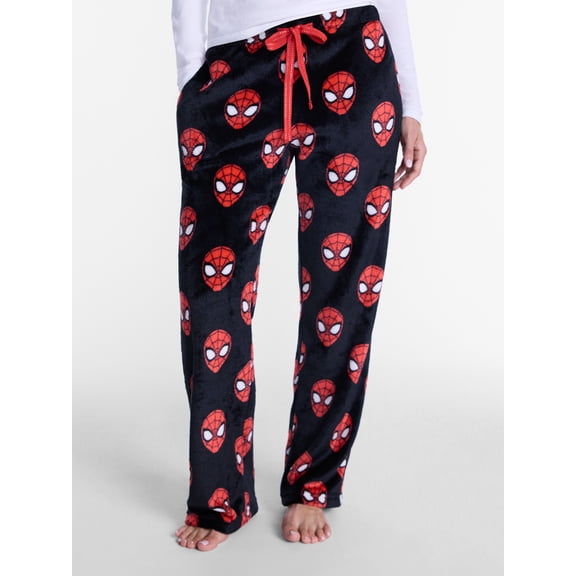 Spider-Man Women's Minky Fleece Pajamas Pants with Pockets, Sizes XS-3X