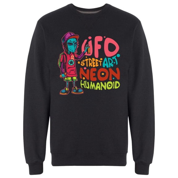 Urban Art Alien Sweatshirt Men -Image by Shutterstock, Male XX-Large