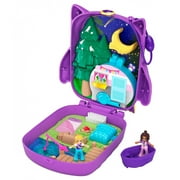 Polly Pocket Pocket World Owlnite Campsite Compact, 2 Micro Dolls, Accessories