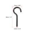 thumbnail image 4 of Uxcell 1.5" Screw Eye Hooks Self Tapping Screws Screw-in Hanger Eye-Shape Ring Hooks Black 30 Pack, 4 of 4
