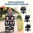 thumbnail image 5 of Lightweight Double Stroller Side-by-Side for Infant Toddler, Compact Folding Travel System with High Landscape Seat, Adjustable Canopy & Recline, Easy Maneuver, 5 of 9