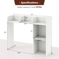 thumbnail image 3 of QRKD Desktop Shelf, Wood Desktop Bookshelf with 5 Shelves, Computer Table Display Rack for 27” Computer Monitor, Desk Organizer Shelf, Desk Hutch Dorm for Top of Desk, Home, Office, White, 3 of 9