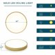 thumbnail image 3 of ZHAOCHENG Lámpara de techo LED dorada para montaje en techo, 12 pulgadas, 24 W, empotrada para interiores, ideal para baño, dormitorio y pasillo., 3 of 4