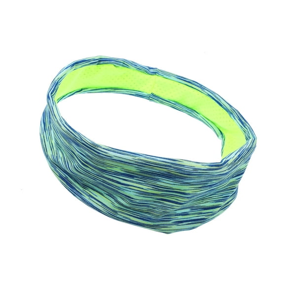 Vocoste 1 Pc Stretchy Nonslip Sweat Wicking Yoga Headband Sweatband for Men Women Green Blue