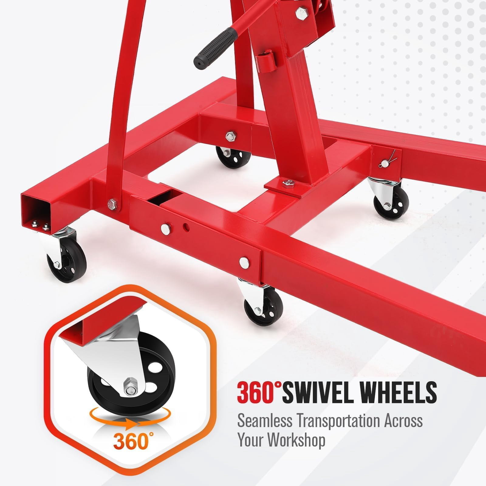 GOGRANT T Red 4000 LB Max Weight, Hydraulic Engine Hoist Lifting Hoist