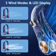 thumbnail image 3 of Ventilador de cuello sin aspas, 2022 Recargable y ventilador de cuello ajustable de tamaño con correa de silicona cómoda, 5 velocidades, 3600 mah, aspecto elegante, ventilador USB portátil para Wo, 3 of 3
