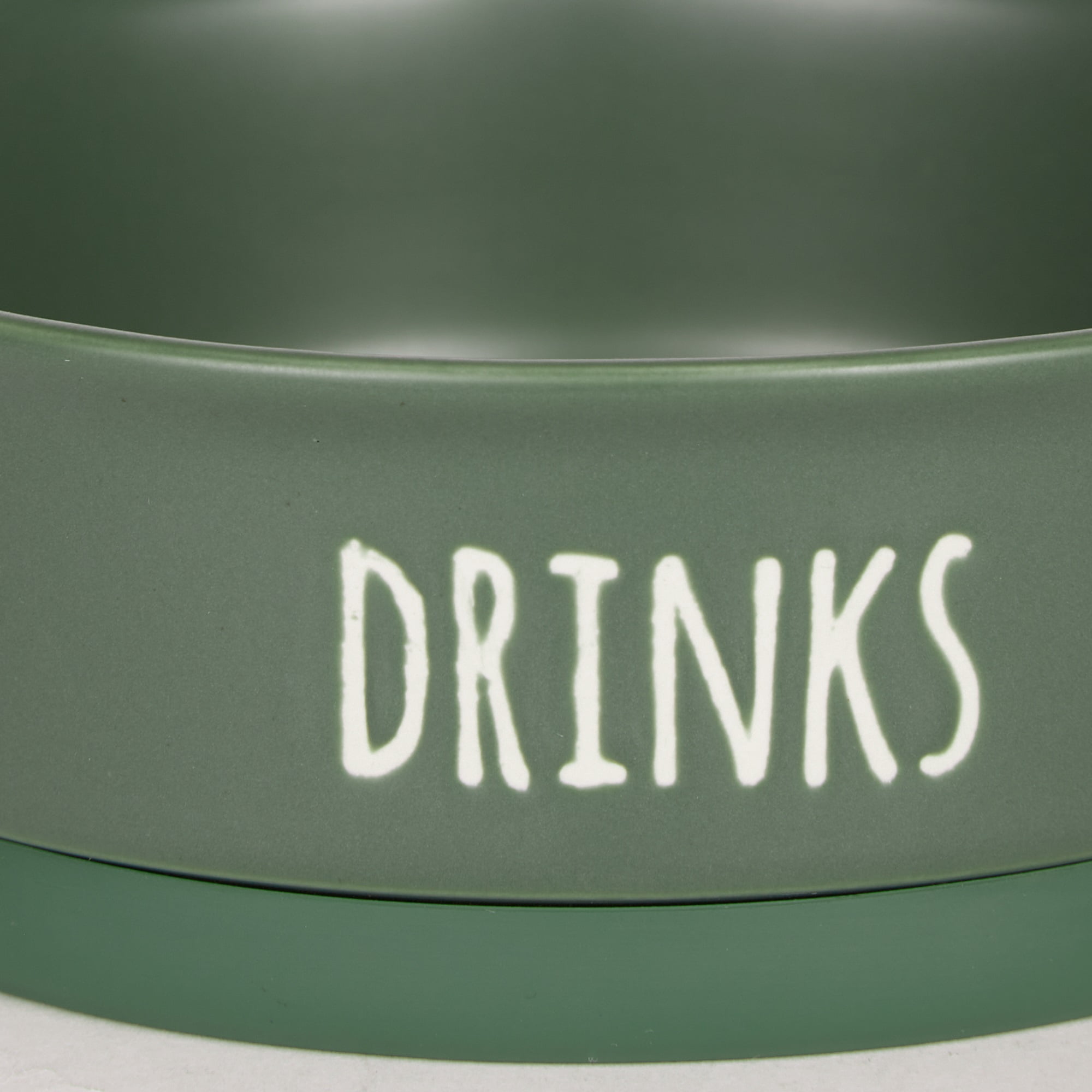 DII Pet Bowl Dinner And Drinks Hunter Green Large (Set of 2)