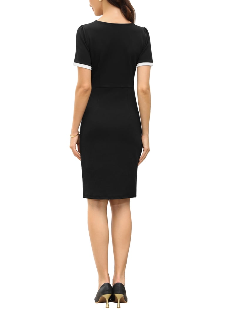 black tie dress short sleeve Black Mini Dress - Short Sleeve Dress - Knotted T-Shirt Dress