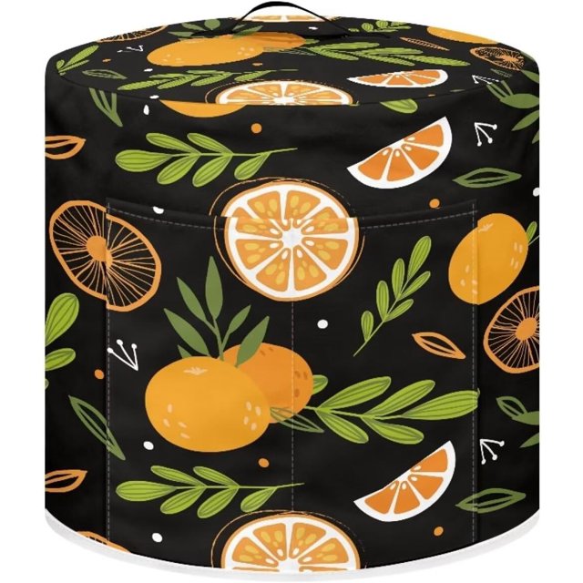 Pressure Cooker Dust Cover Pressure Cooker Cover Air Fryer Cover Pressure Kitchen Appliance Covers with Top Handle and Accessories Pockets Home Decor, Orange