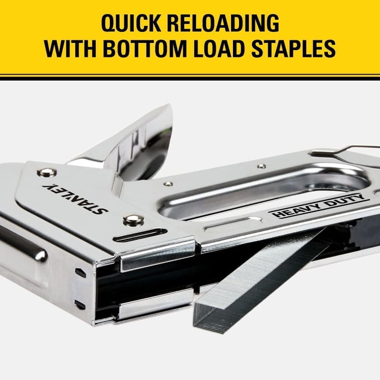 Stanley Manual Power, Lightweight Heavy Duty Chrome Staple Gun for