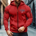thumbnail image 5 of Generic Men's Hooded Sweatshirts Zip Up Fleece Jacket Casual Warm Hoodie Pullover Soft Cotton Fall Winter Tops, 5 of 6