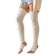 thumbnail image 4 of xiaxaixu Female Stocking, Solid Color Toeless Knee-High Socks Long Tube Socks, 4 of 6