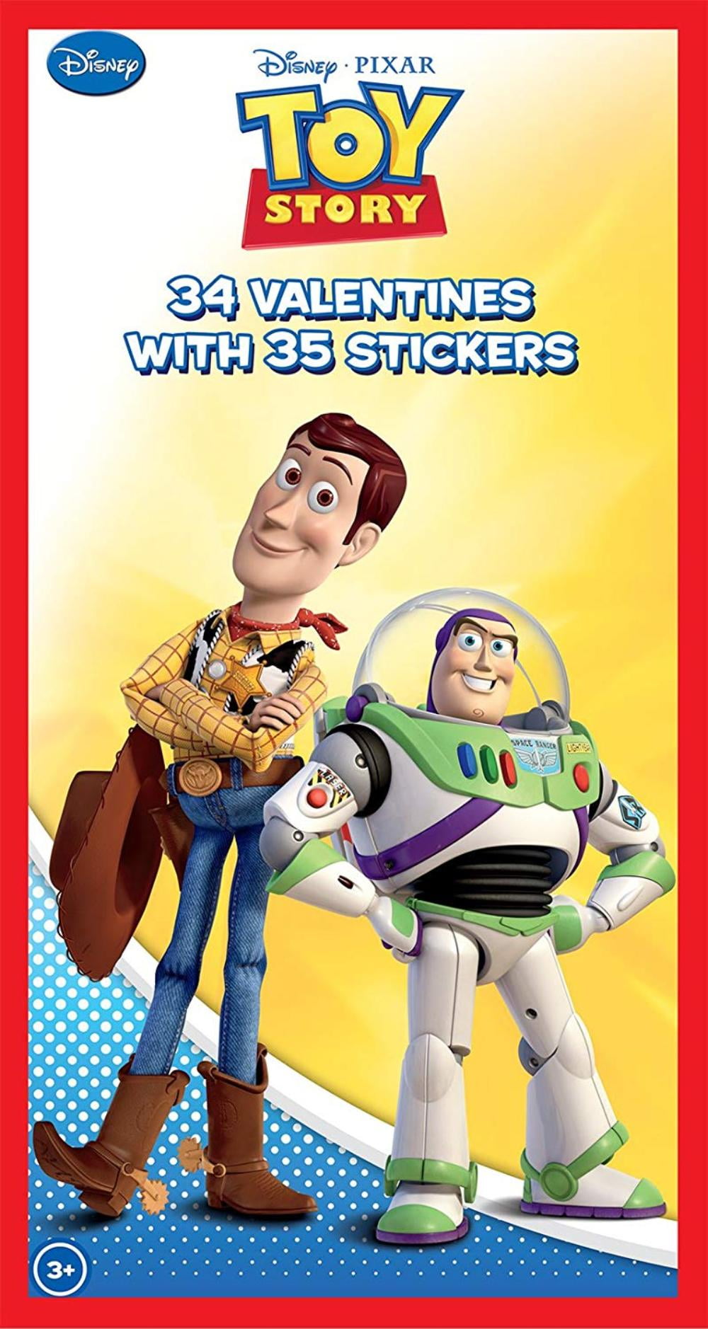 34CT Deluxe Stickers Toy Story Kids Classroom Valentine Exchange 