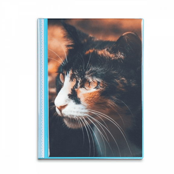 Brown Cat Stare Profile Animal Vintage Book Sheet Protectors Portfolio Binder Folder