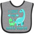 thumbnail image 3 of Inktastic I Love My Auntie-saurus Cute Brontosaurus Family Boys or Girls Baby Bib, 3 of 4
