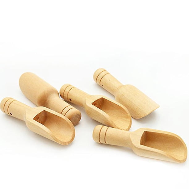 10 Pieces Mini Wooden Spoon, Mini Bath Salt Spoon, Wooden Candy Spoon, Powder Detergent Spoon Baby Spoon Set Piccolo Small Spoon