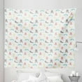 thumbnail image 1 of Rabbit Tapestry, Cartoon Style Composition of Bunnies Doing Yoga Poses on Abstract Design Background, Fabric Wall Hanging Decor for Bedroom Living Room Dorm, 5 Sizes, Multicolor, by Ambesonne, 1 of 1