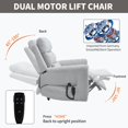 thumbnail image 6 of Sesslife Power Lift Recliner Chair for Elderly, Lift Chair Recliners with Massage and Heat, Reclining Mechanism Electric Sofa with 2 Cup Holders and Side Pockets for Living Room, Light Gray, 6 of 8