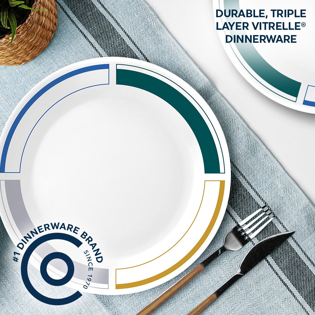 (2 pack) Corelle Color Block 10.25" Dinner Plate