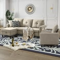 thumbnail image 6 of Soscana Sectional Sofa 3 Seat L Shaped Couch with Storage Ottoman & Accent Chair,Modern Living Room Furniture Set for Small Space Home Apartment Office Studio, 6 of 8