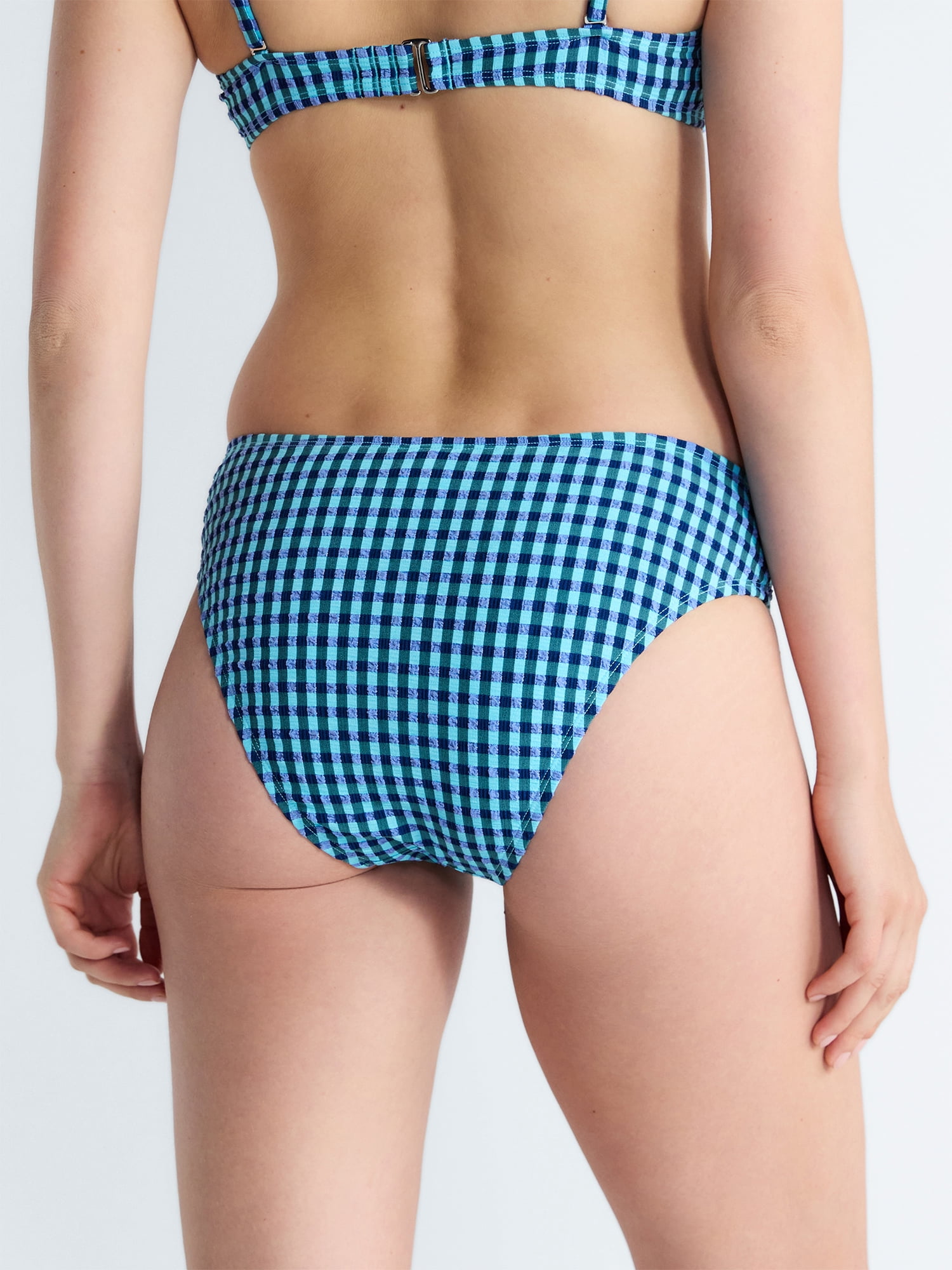 Free Assembly Women's and Women's Plus Mid Rise Seersucker Bikini Bottoms, Sizes XS-3X
