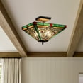 thumbnail image 6 of RADIANCE Goods Tiffany-Style Blackish Bronze 2 Light Mission Ceiling Fixture 14" Wide, 6 of 7