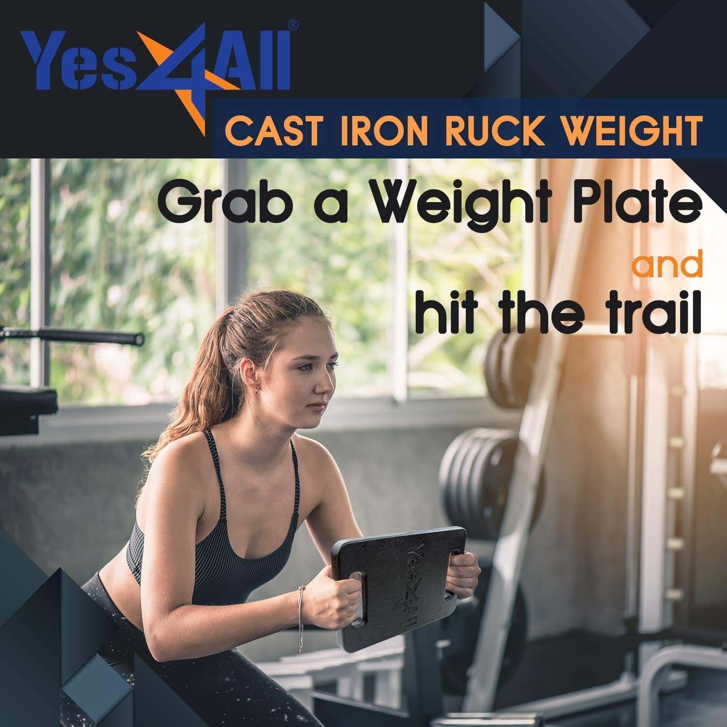 Yes4All Ruck Plate Cast Iron - 10lbs