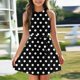 thumbnail image 2 of Girls' Summer Dress Kids 2025 Sleeveless Polka Dot Dress with Belt Cute Summer Casual Sundress for Kids Lightweight and Comfortable ,Sie:150, 2 of 6