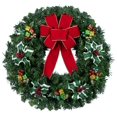 thumbnail image 2 of Artificial Christmas Wreath 24 Inch - Greenery Wreath for Front Door with Red Bow - Holiday Decorations with Door Hanger - Indoor Outdoor Festive Wreath, 2 of 8