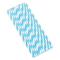 thumbnail image 1 of Pajitas de papel desechables de color azul claro, paquete de 25 para divertirse en fiestas. Decoraciones ecológicas para postres y jugos., 1 of 2