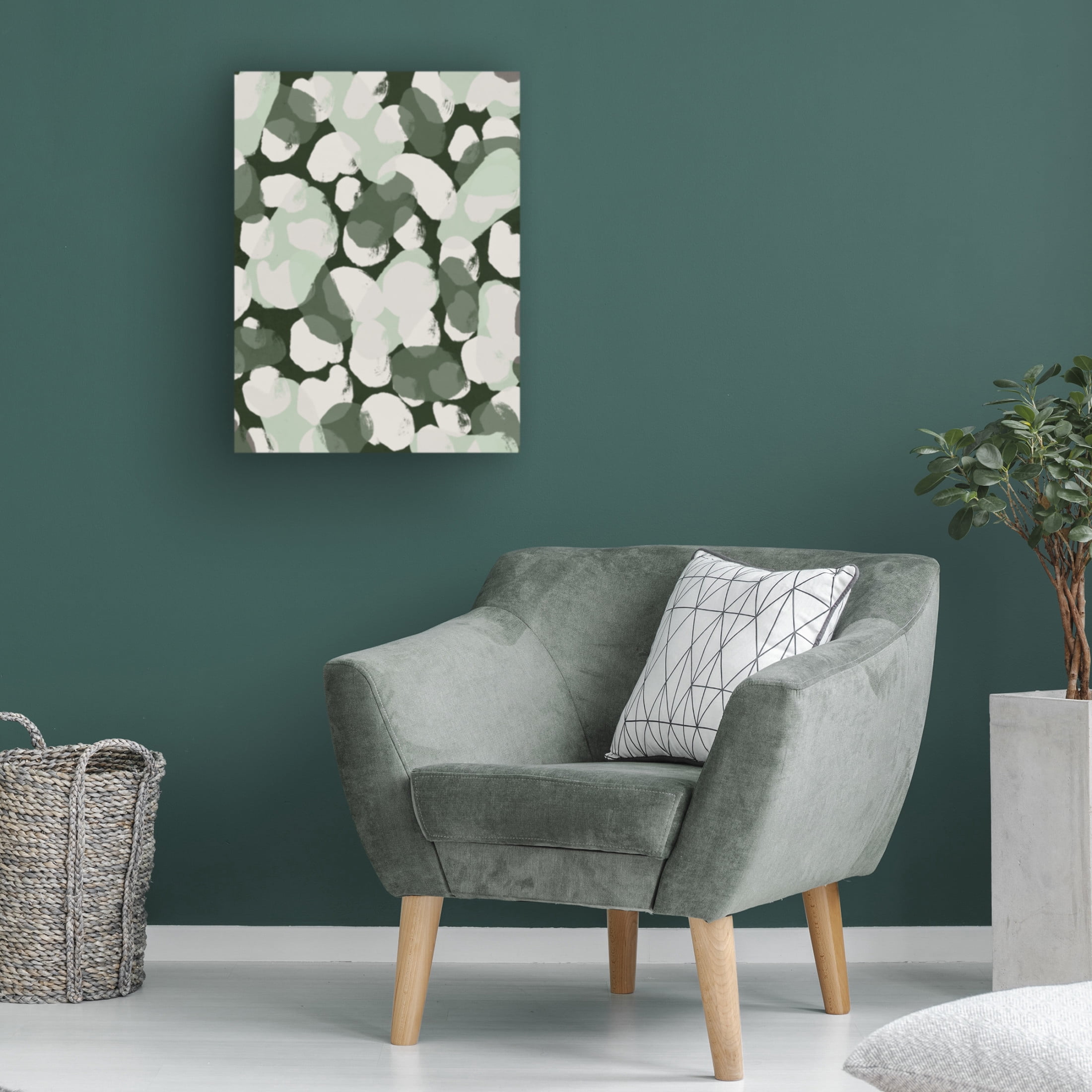 Canvas Wall Art - Treechild 'Green Round Strokes Pattern' Wall Art for Living Room, Bedroom, or Office D?cor by Trademark Fine Art - 14 x 19 Inches