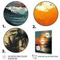 thumbnail image 3 of Designart "Coastal Paradise Strip at Sunset I" Coastal Framed Wall Art - Coastal Orange Coastal Minimalism Living Room Framed Canvas Art, 3 of 6