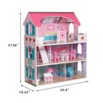 thumbnail image 5 of Dollhouse for 3-8 Girls and Boys Great Gift, 24.4'' x 10.6'' x 27.5" Wooden Hi-Rise Dollhouses and Playsets with 8 Accessories, DIY 3 Story Dolls House, Loving Family Furniture Set, S6213, 5 of 7